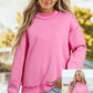 SHIPS FREE TODAY // Oversize Drop Shoulder Reversible Mock Neck Sweatshirt - MANY COLORS