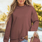 SHIPS FREE TODAY // Oversize Drop Shoulder Reversible Mock Neck Sweatshirt - MANY COLORS