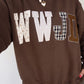 SHIPS FREE TODAY // WWJD Mixed Pattern Embroidered Mock Neck Sweatshirt - Pink OR Brown