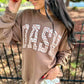 PREORDER: Mock Neck Zebra Print CUSTOM Graphic Sweatshirt //ships in 3-4 weeks