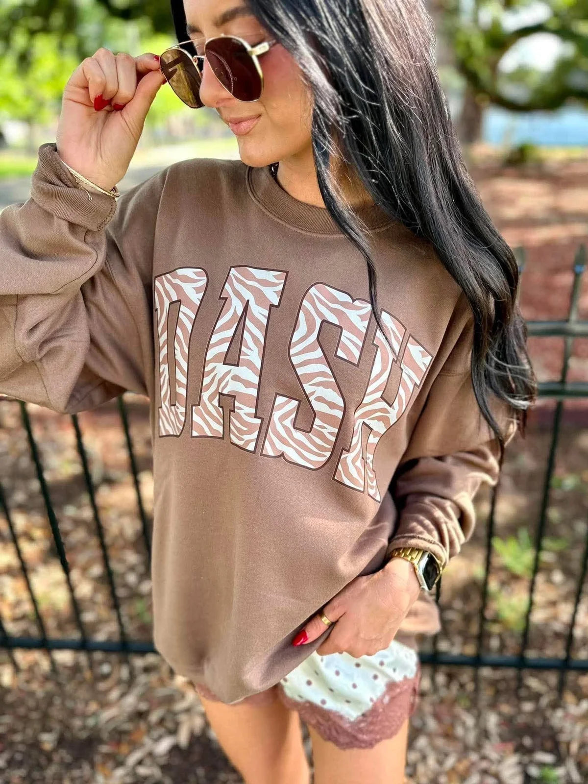 PREORDER: Mock Neck Zebra Print CUSTOM Graphic Sweatshirt //ships in 3-4 weeks