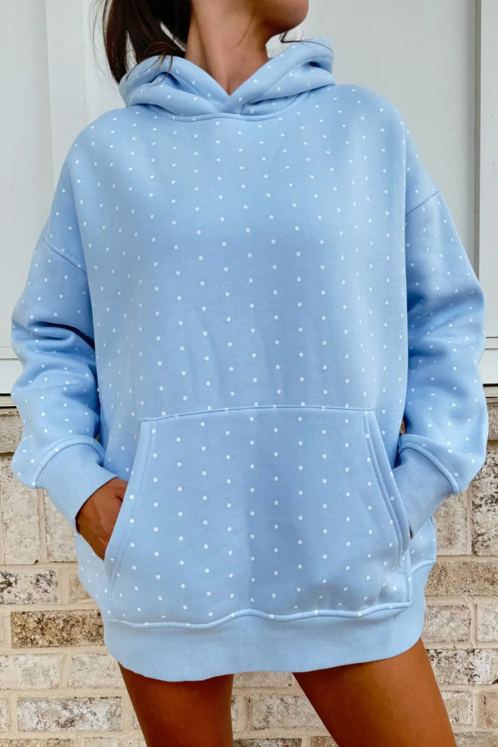 PREORDER: // Pink Polka Dot Printed Oversized Hoodie Set // ETA October