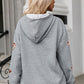 Drawstring Football Long Sleeve Hoodie