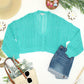 Callie Cropped Cardigan - Aqua
