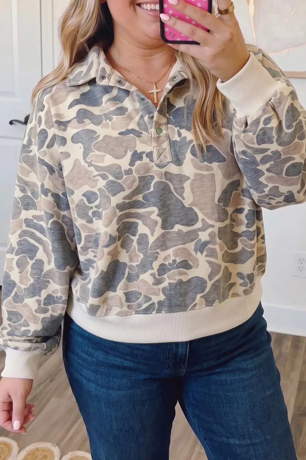 PREORDER // Camo Collared Sweatshirt // ETA September