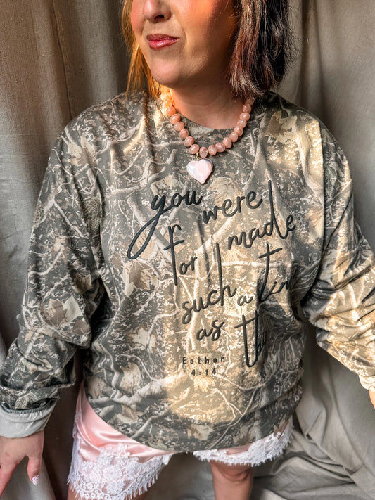 PREORDER: You were Made For Such a Time as This Camo Long Sleeve // Ships in about 2 weeks