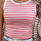 Striped Tank in Pink & Ivory