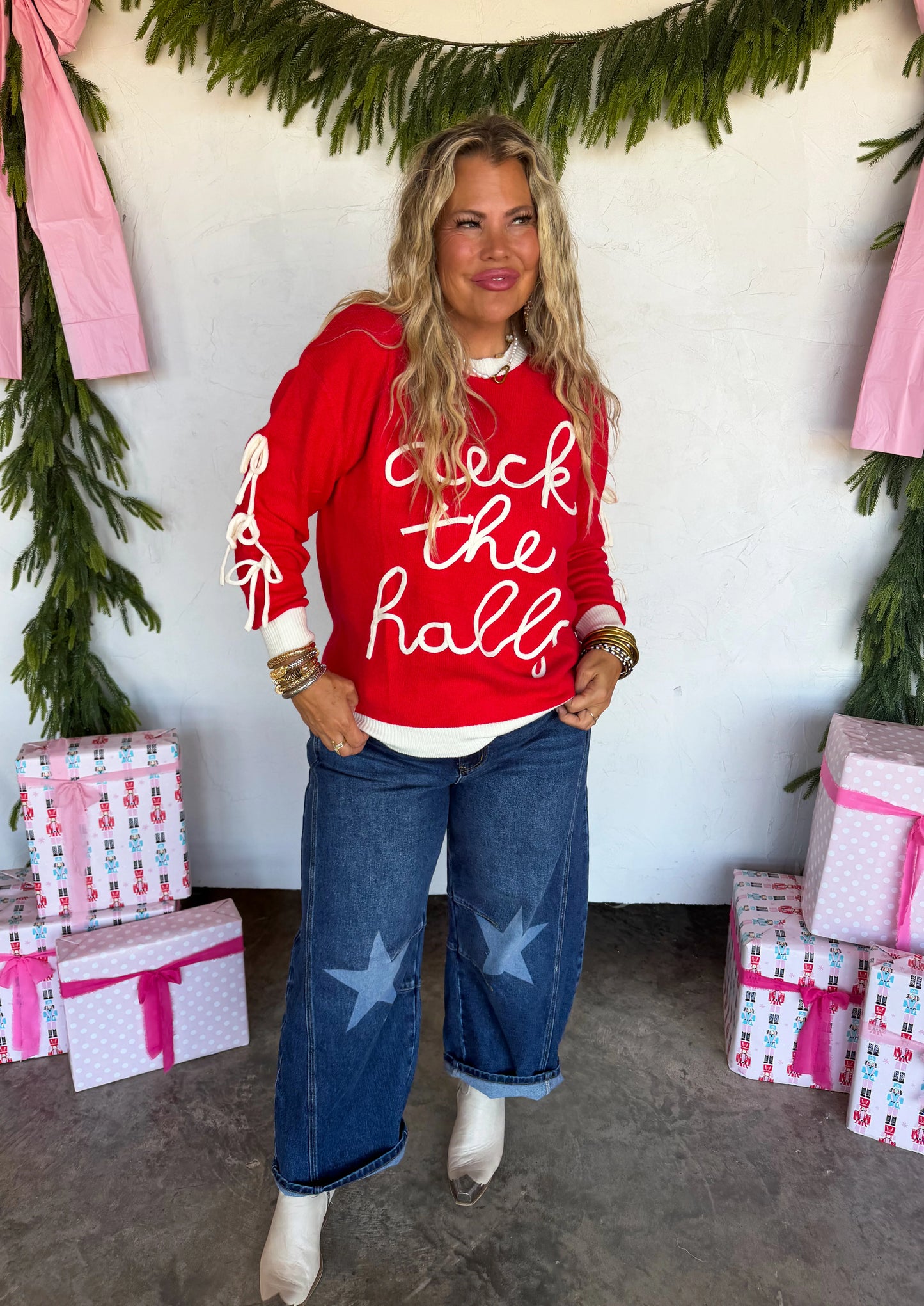 WKND DEAL//PREORDER: Deck the Halls Bow Sweater // ETA Oct - early Nov