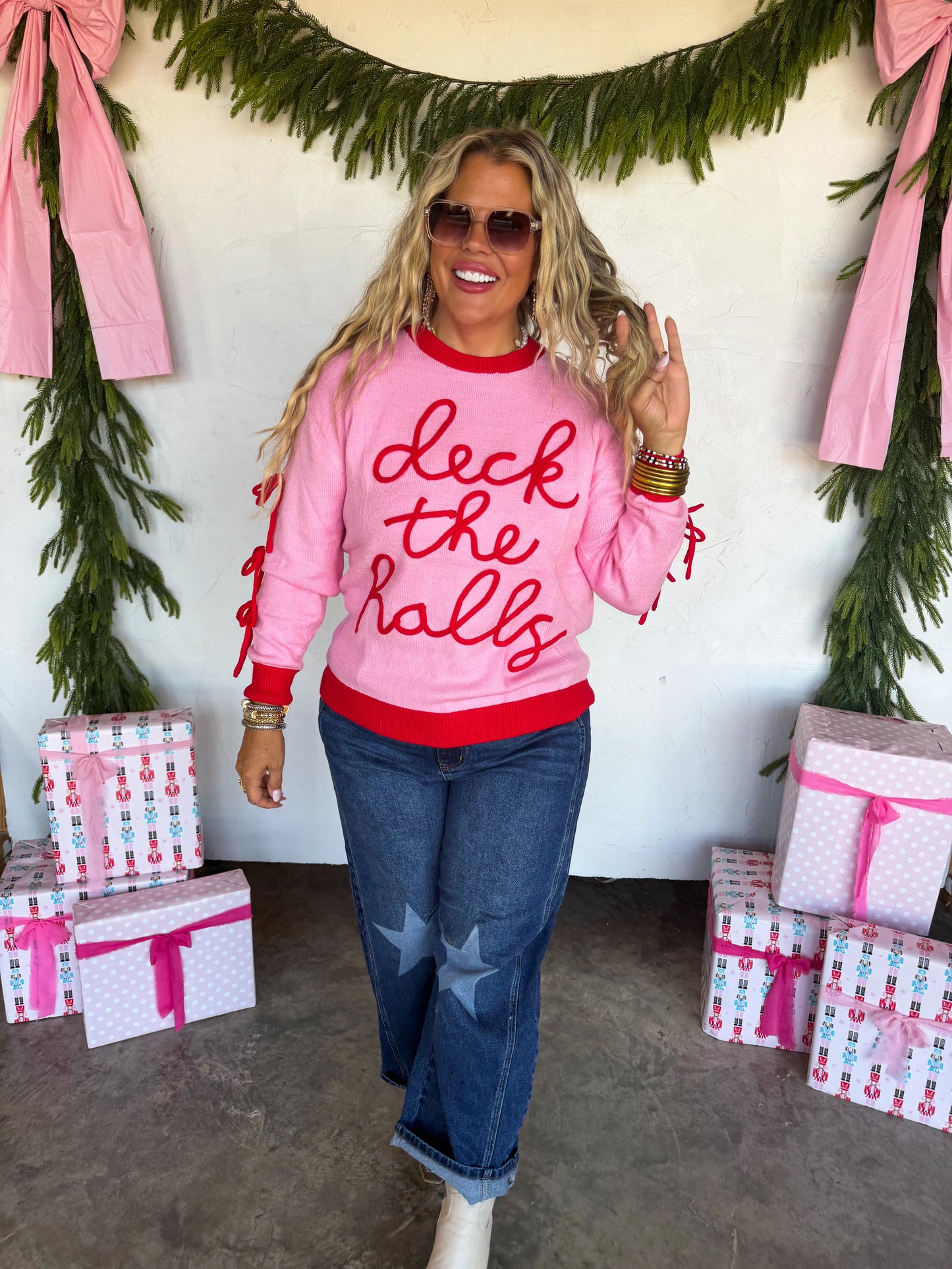 WKND DEAL//PREORDER: Deck the Halls Bow Sweater // ETA Oct - early Nov