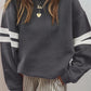 Varsity Striped Detail Drop Shoulder Oversized Sweatshirt //MANY COLORS