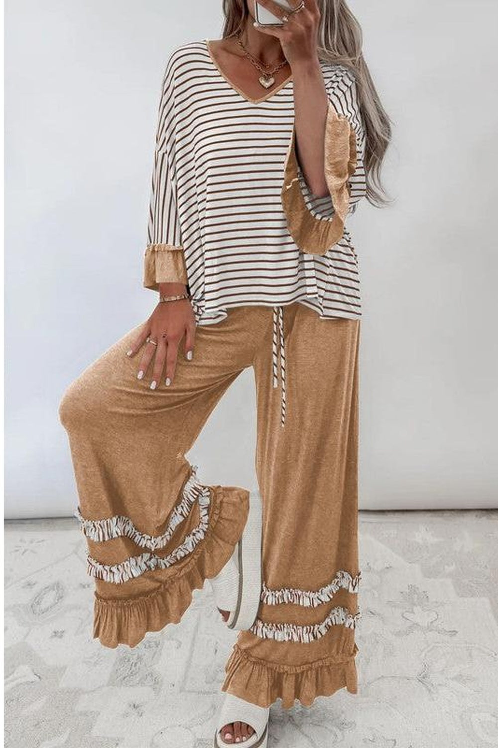 Khaki Stripe — full look