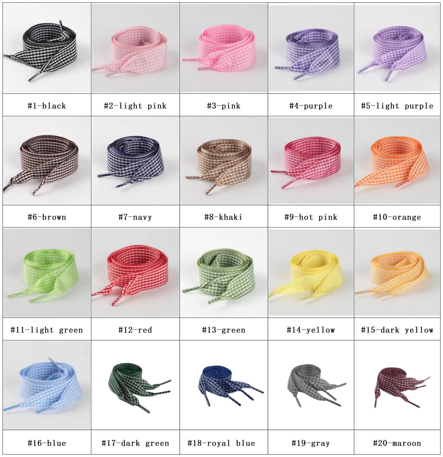 {custom} Word/Name & Color Gingham Shoe Laces / eta September