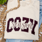PREORDER: Cozy Season Faux Leather Leopard Embroidered TSHIRT