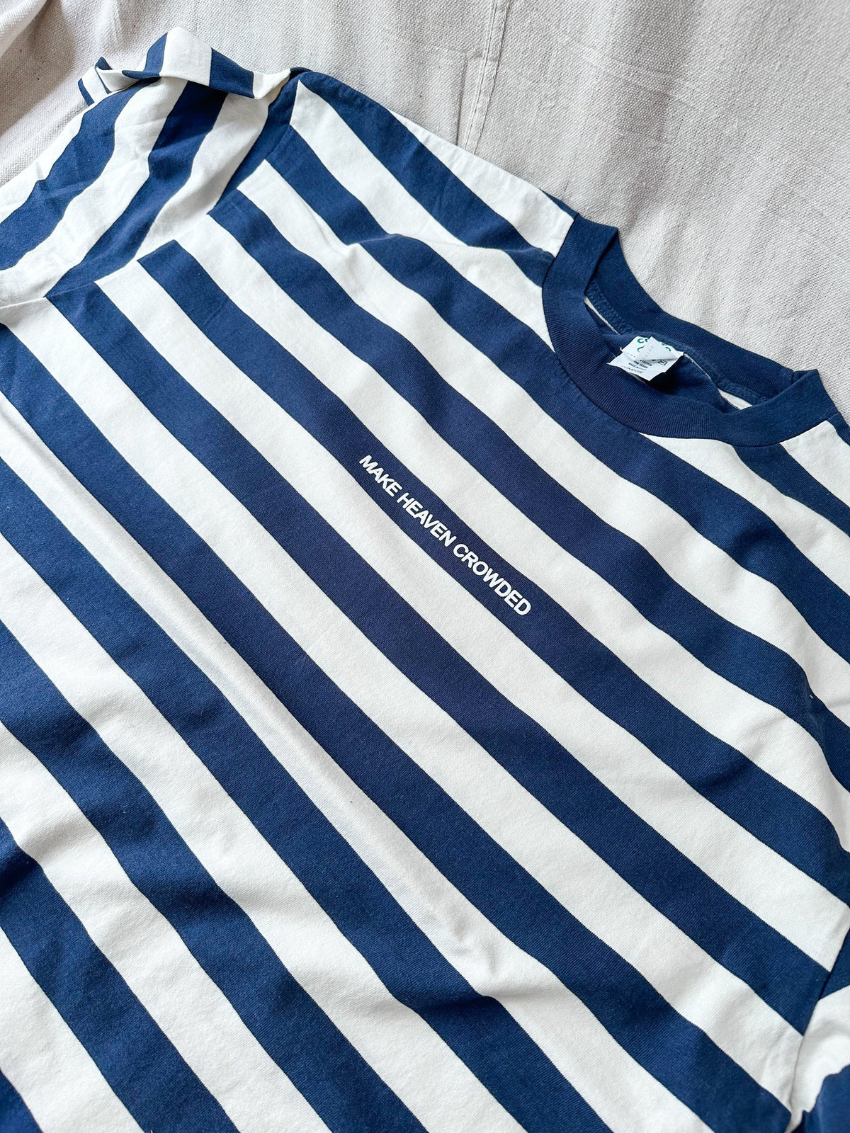 Make Heaven Crowded Navy Stripes Graphic Tee // ships in about a week