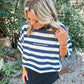 Make Heaven Crowded Navy Stripes Graphic Tee // ships in about a week