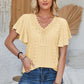 Amy Eyelet Flutter Sleeve Top