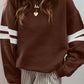 Varsity Striped Detail Drop Shoulder Oversized Sweatshirt //MANY COLORS