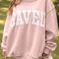 PREORDER: // Saved by Grace Embroidered Mock Neck Sweatshirt in Pink // ETA Sept-Oct