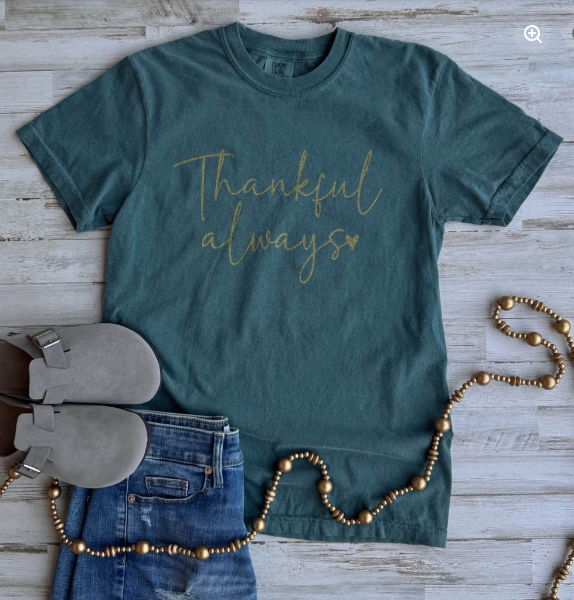 Thankful Tee - Evergreen (Comfort Colors)