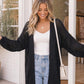 Hole in One Black Openwork Knit Cardigan