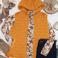 Heather Geometric Hooded Vest - Mustard