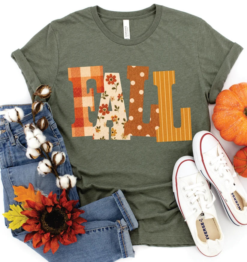 PREORDER: Fall Faux Patch Tee / ships in 2-4 weeks