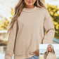 SHIPS FREE TODAY // Oversize Drop Shoulder Reversible Mock Neck Sweatshirt - MANY COLORS