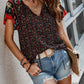 Zen Printed Tie Neck Blouse
