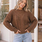 October Kiss Cable Knit Sweater in Warm Mocha