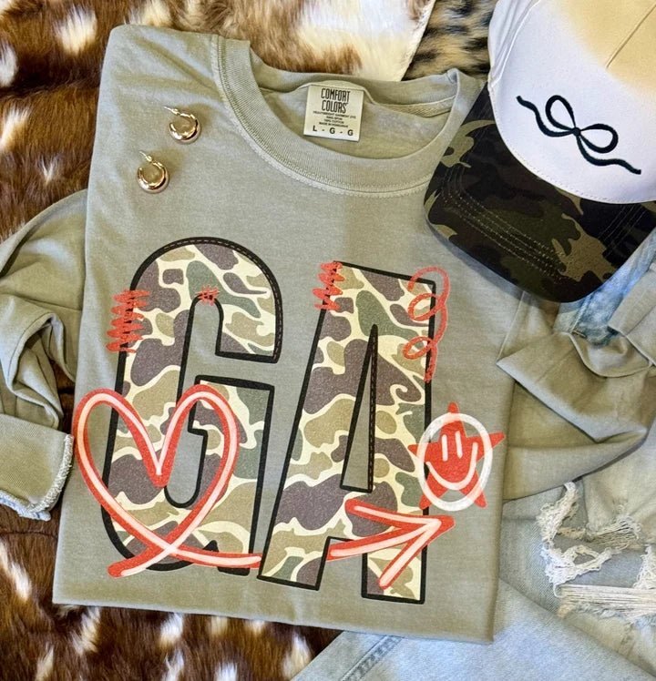 PREORDER: State Camo Doodle Tee or Long Sleeve / ships in 2-3 weeks