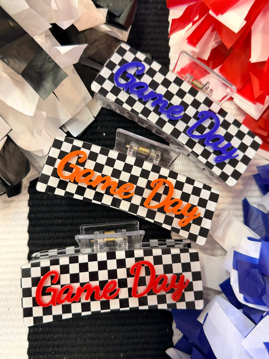 PREORDER // Game Day COLOR Checkered Claw Clip // ships in 1-2 weeks