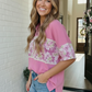 Best Friends Forever Pink Collared Top