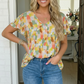 Painted Canvas Green Babydoll Top