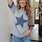 Reach For The Stars Denim Patch Sweatshirt Top