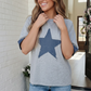 Reach For The Stars Denim Patch Sweatshirt Top