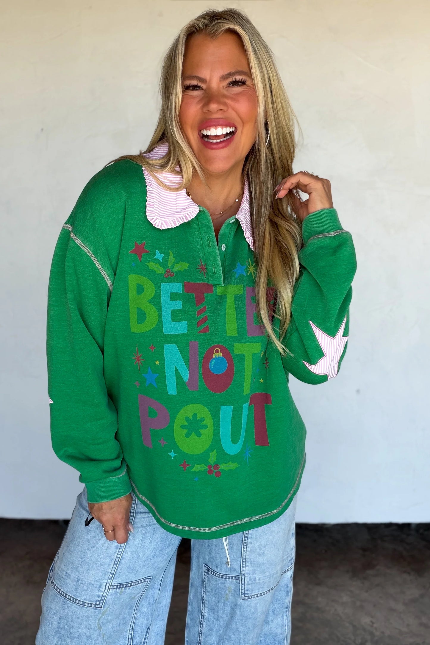 PREORDER: Making Spirits Bright Collared Pullover // ETA Oct - early Nov