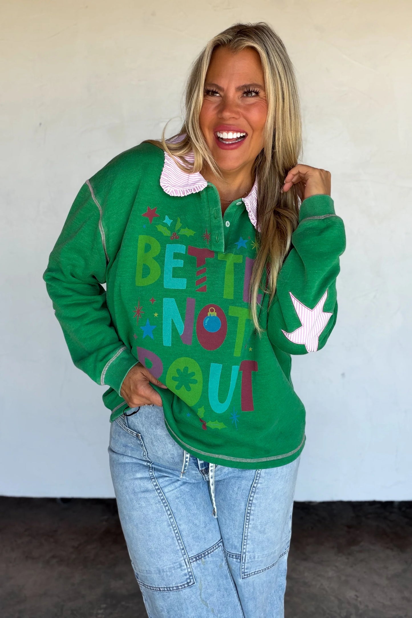 PREORDER: Making Spirits Bright Collared Pullover // ETA Oct - early Nov