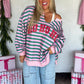 PREORDER: HoHoHo & Red Striped Merry Oversized Pullover // ETA Oct - early Nov