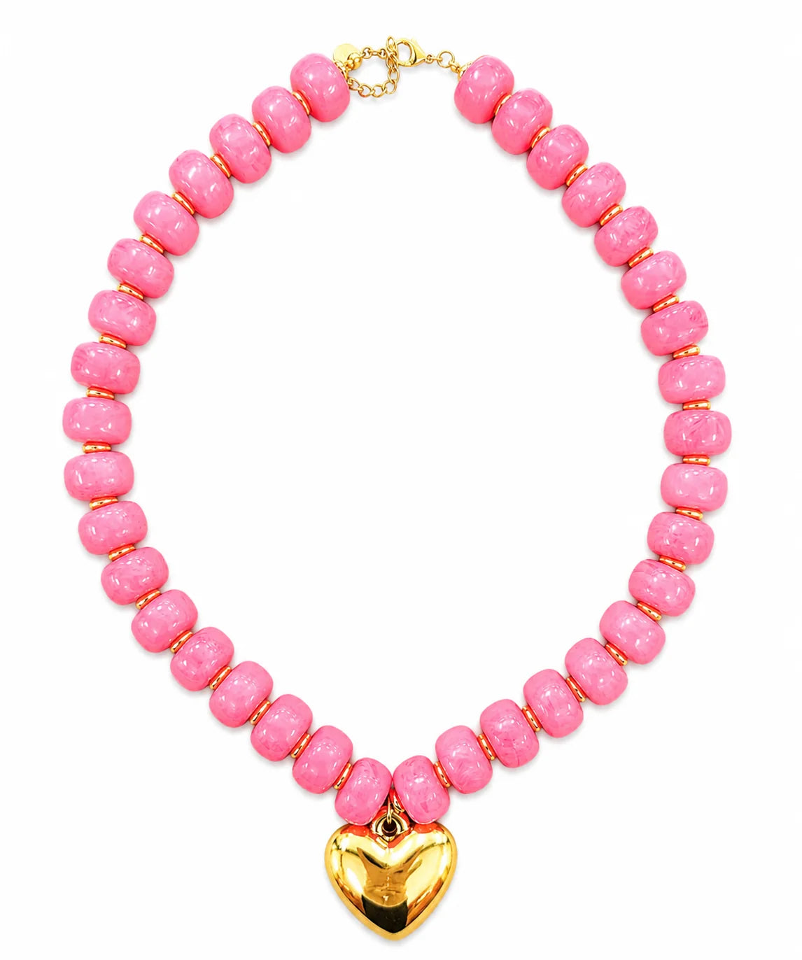 SHIPS FAST // Beaded Necklaces - Multiple Colors with Gold Heart // ships in about a week