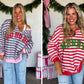 PREORDER: HoHoHo & Red Striped Merry Oversized Pullover // ETA Oct - early Nov