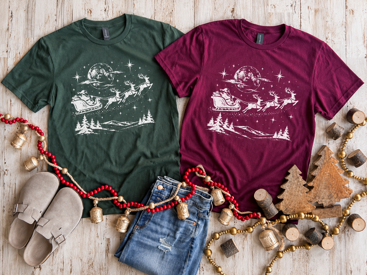 Flash Deal // Preorder: Vintage Santa Reindeer Scene Tee // Deal Ends Tonight! — image img0