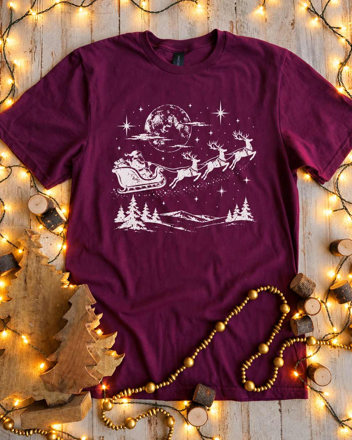 Flash Deal // Preorder: Vintage Santa Reindeer Scene Tee // Deal Ends Tonight! — image img1