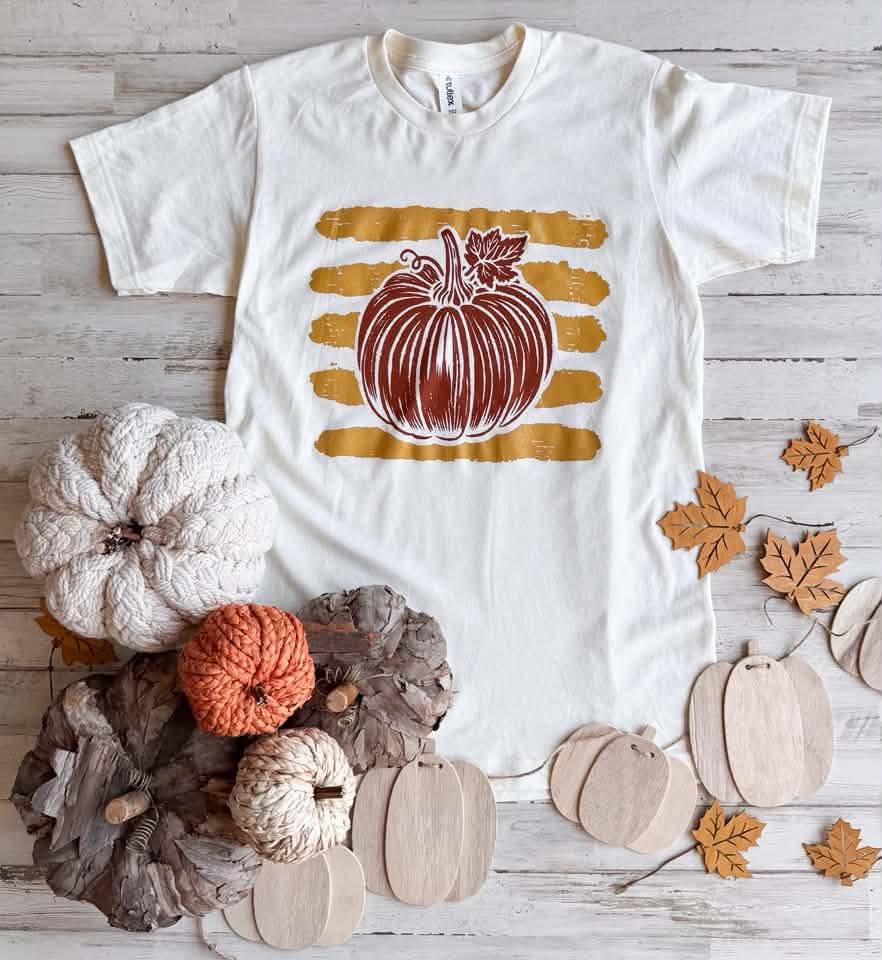 PREORDER: Stripe Pumpkin Tee //ships in about 2 weeks