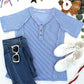 Juliette Button Top - Blue