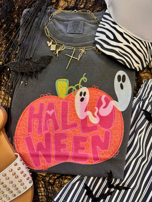 PREORDER: Halloween Ghosts and Leopard Pumpkin Tee