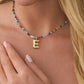 LIMITED RELEASE: Waterproof - Colorful Beaded Initial Bubble Necklace // ships 2-3 weeks