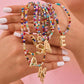 LIMITED RELEASE: Waterproof - Colorful Beaded Initial Bubble Necklace // ships 2-3 weeks