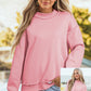 SHIPS FREE TODAY // Oversize Drop Shoulder Reversible Mock Neck Sweatshirt - MANY COLORS