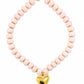 SHIPS FAST // Beaded Necklaces - Multiple Colors with Gold Heart // ships in about a week