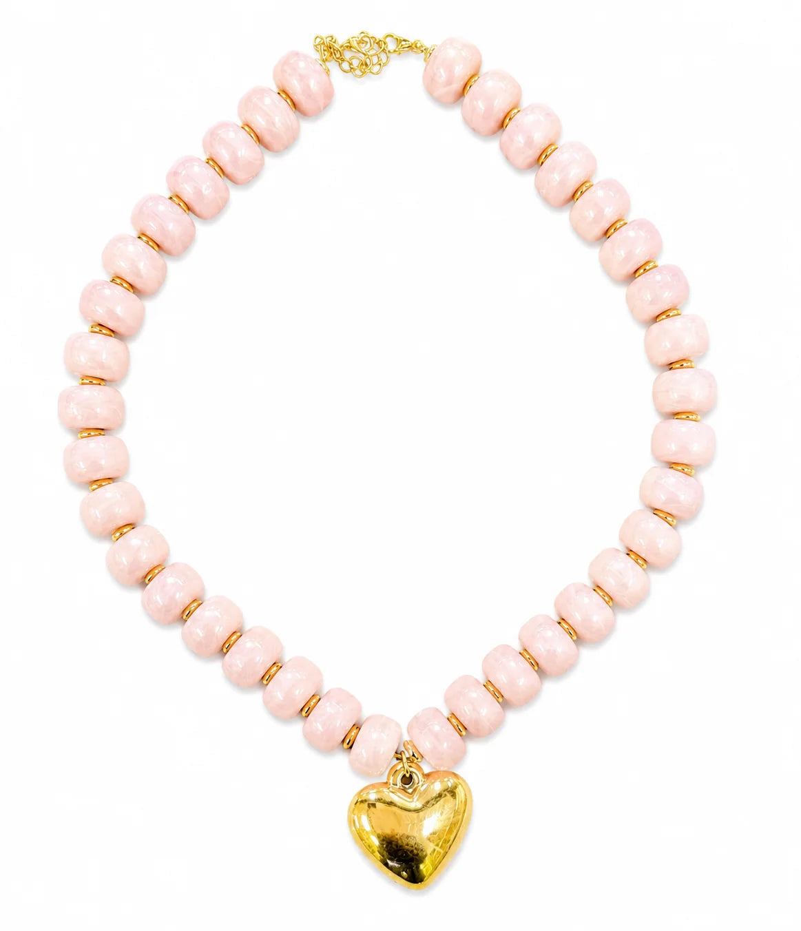 SHIPS FAST // Beaded Necklaces - Multiple Colors with Gold Heart // ships in about a week